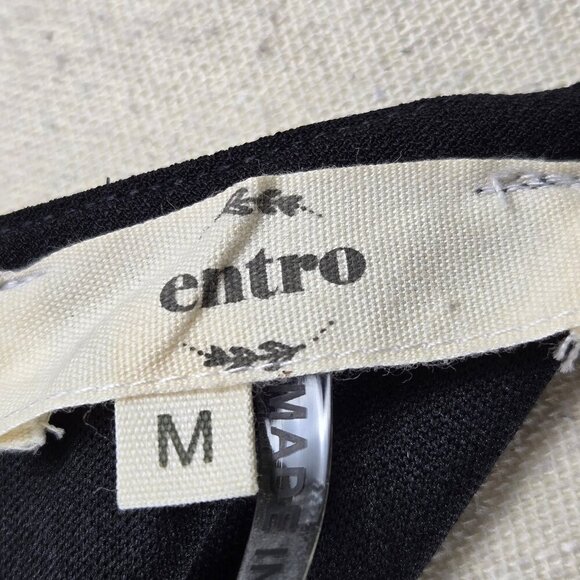 Entro Size Medium Black Swing Dress Multiple Colored Stripes Halter Neck Slvless - Picture 8 of 11